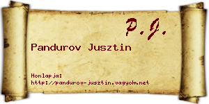 Pandurov Jusztin névjegykártya