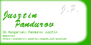 jusztin pandurov business card